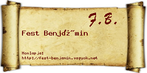 Fest Benjámin névjegykártya