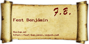 Fest Benjámin névjegykártya